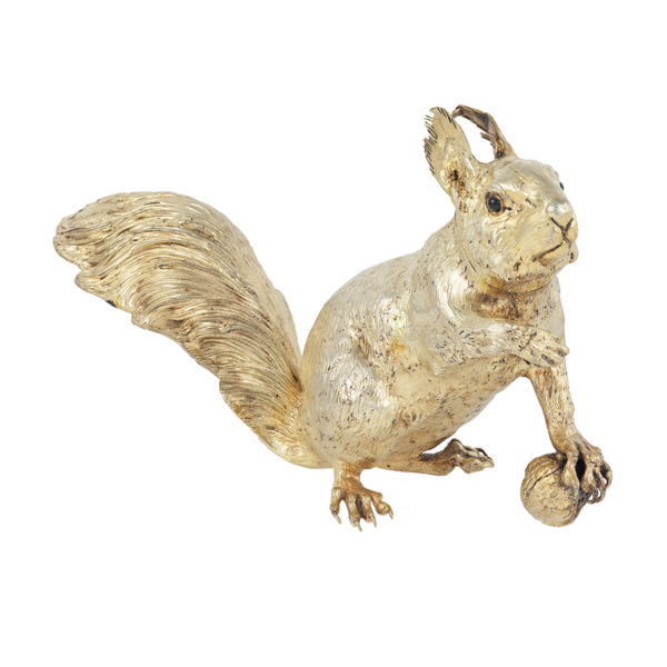 Silver Gilt Squirrel With Nut